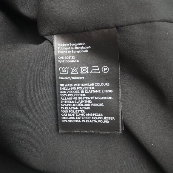 H&M Men's Size XL Black Fully Lined Straight Fit 2 Button Closure Blazer - Picture 7 of 13